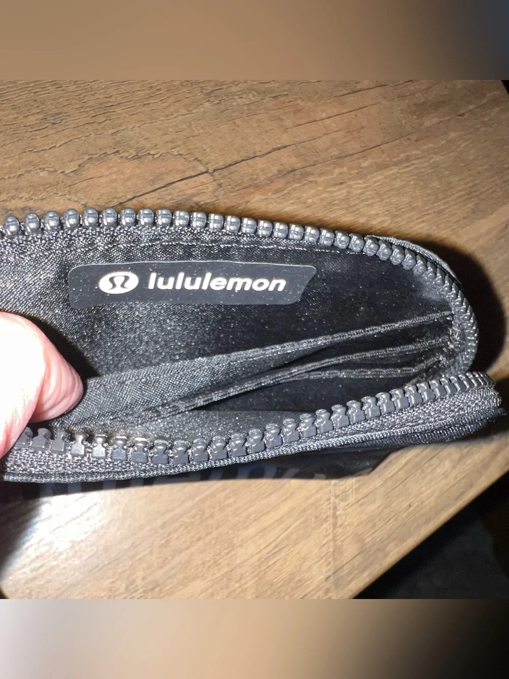 lululemon athletica Black Compact Zip Card Wallet